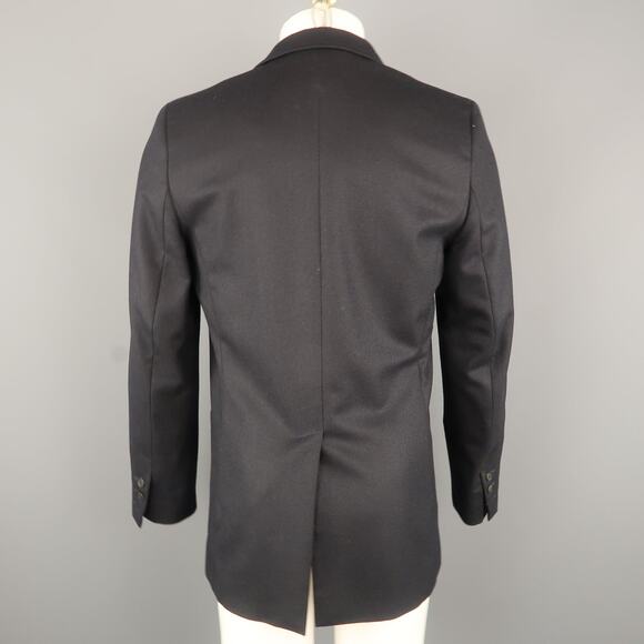 APC Chest Size 40 Navy Solid Wool Notch Lapel Sport Coat - Picture 6 of 7
